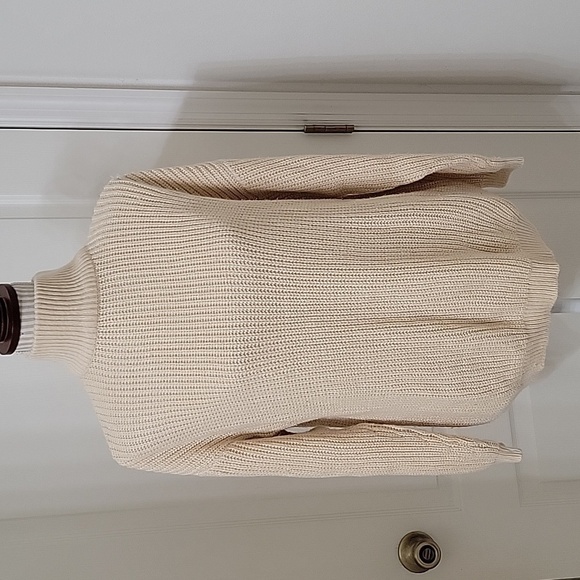 Divided, Size XS Cream Colored Mock Neck Chunky Knit Sweater, EUC - Picture 1 of 10
